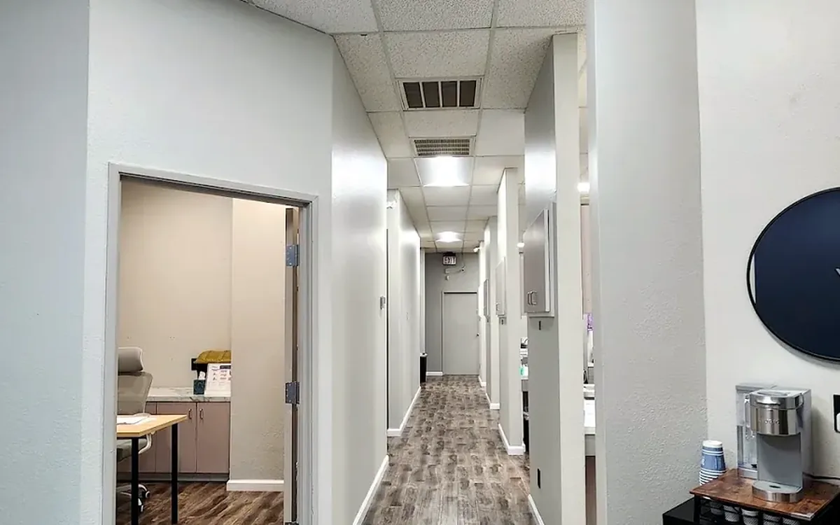 Hallway leading to the treatment rooms